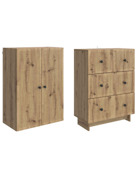 Set di armadi 2 pcs 66 x 34,5 x 90 cm Legno ingegnerizzato