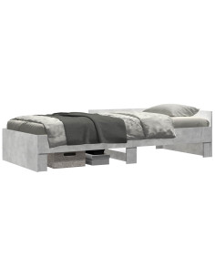 Struttura letto con testata Grigio Cemento 80 x 200 cm 2