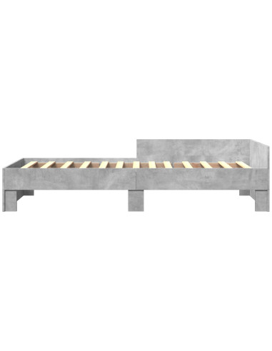 Struttura letto con testata Grigio Cemento 80 x 200 cm
