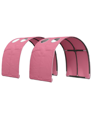 Letto con Tunnel 3 pcs Bianco e Rosa Legno multistrato