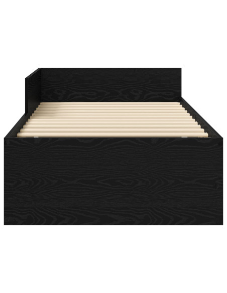 Struttura letto con testata Rovere Nero 80 x 200 cm