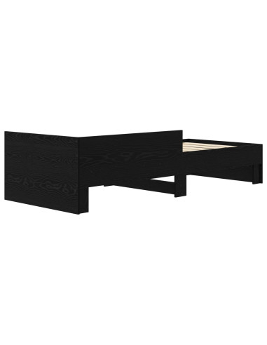Struttura letto con testata Rovere Nero 80 x 200 cm