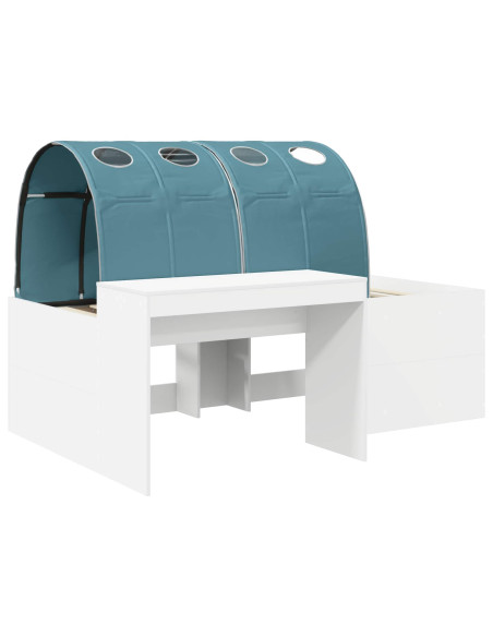 Letto con Tunnel 4 pcs Rovere Artigianale e Blu Chiaro