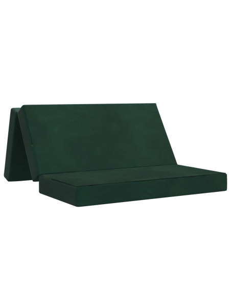 Divano Letto Pieghevole 160 x 67 x 45 cm Verde Scuro