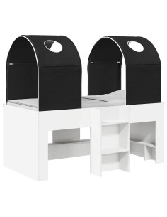 Letto con Tunnel 4 pcs Bianco e Nero Legno ingegnerizzato