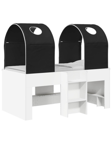 Letto con Tunnel 4 pcs Bianco e Nero Legno ingegnerizzato