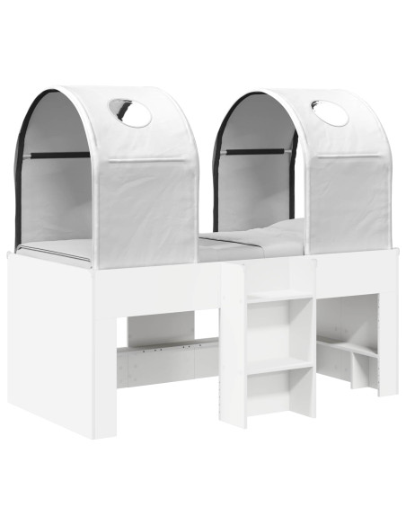 Letto con Tunnel 4 pcs Bianco Legno ingegnerizzato
