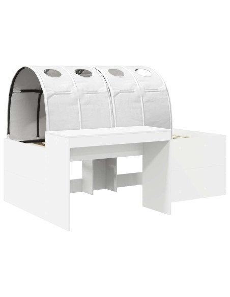 Letto con Tunnel 4 pcs Bianco Legno ingegnerizzato
