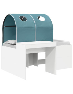 Letto con Tunnel 4 pcs Rovere Artigianale e Blu Chiaro