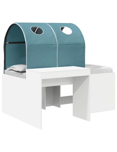 Letto con Tunnel 4 pcs Rovere Artigianale e Blu Chiaro