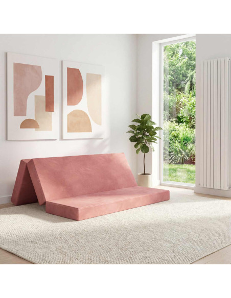 Divano Letto Pieghevole 180 x 67 x 45 cm Rosa