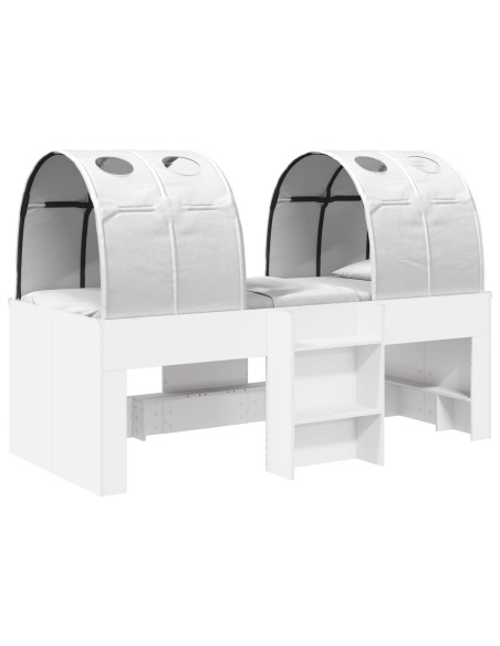 Letto con Tunnel 4 pcs Bianco Legno ingegnerizzato