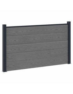 Pannello di Recinzione WPC e Alluminio Grigio