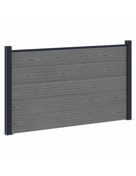 Pannello di Recinzione WPC e Alluminio Grigio