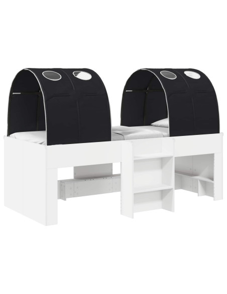 Letto Alto per Bambini con Tunnel Bianco e Nero