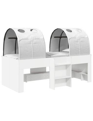 Letto Alto per Bambini con Tunnel Bianco Legno ingegnerizzato