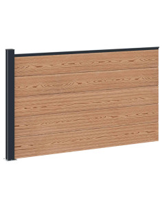 Pannello di Recinzione WPC e Alluminio Marrone