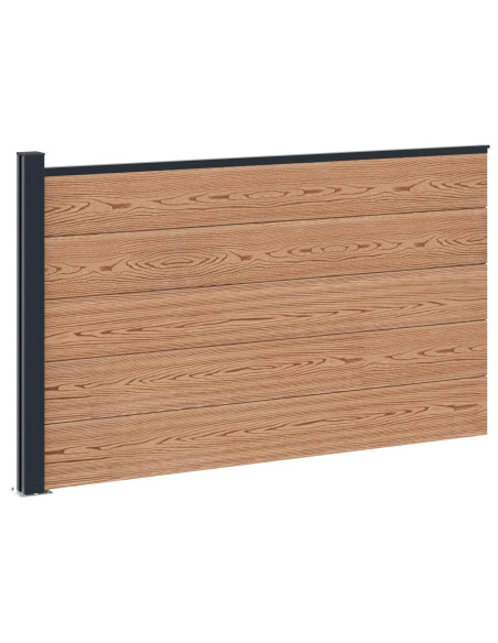 Pannello di Recinzione WPC e Alluminio Marrone