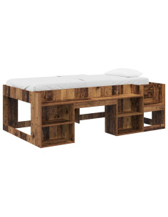 Telaio del letto con storage Legno antico 80 x 200 cm