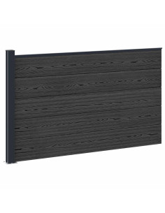 Pannello di Recinzione WPC e Alluminio Nero