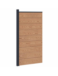 Pannello di Recinzione WPC e Alluminio Marrone
