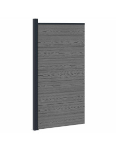 Pannello di Recinzione WPC e Alluminio Grigio