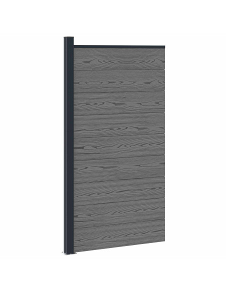 Pannello di Recinzione WPC e Alluminio Grigio