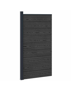 Pannello di Recinzione WPC e Alluminio Nero