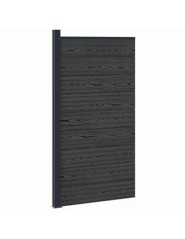 Pannello di Recinzione WPC e Alluminio Nero