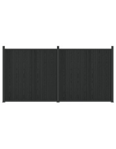 Pannello di Recinzione 2 pcs WPC e Alluminio Nero