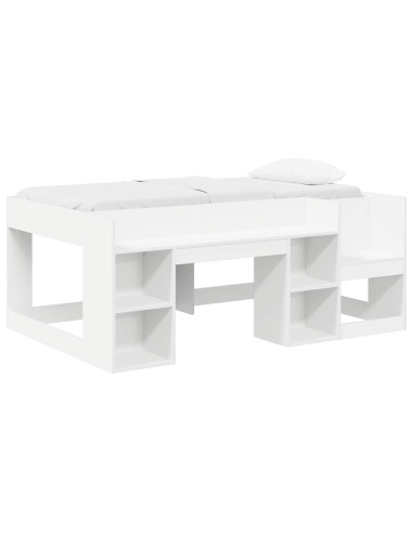 Telaio del letto con storage Bianco 80 x 160 cm