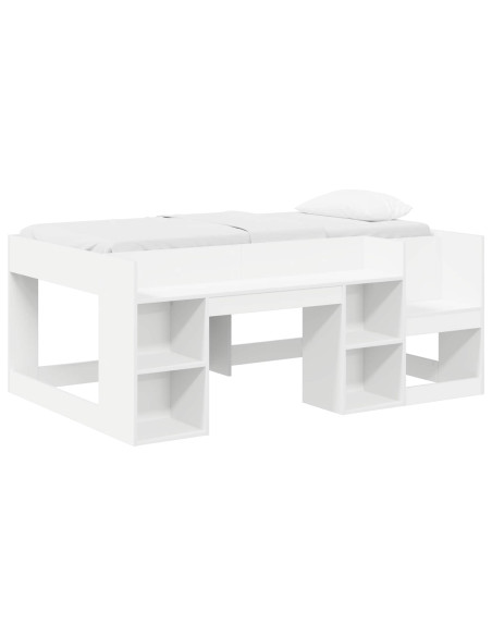 Telaio del letto con storage Bianco 80 x 160 cm