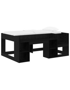 Telaio del letto con storage Rovere Nero 80 x 160 cm