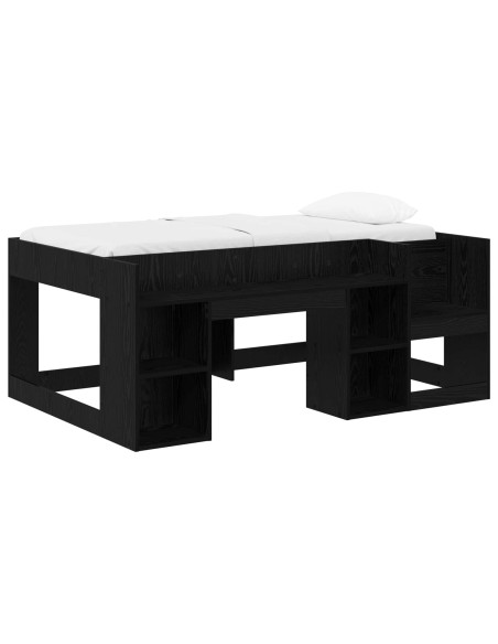 Telaio del letto con storage Rovere Nero 80 x 160 cm