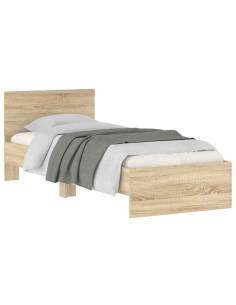 Struttura letto con testata Rovere Sonoma 80 x 200 cm 2