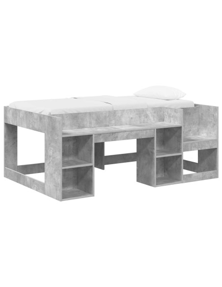 Telaio del letto con storage Grigio Cemento 80 x 160 cm