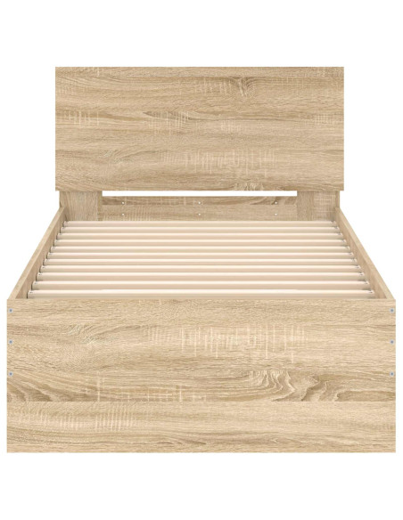 Struttura letto con testata Rovere Sonoma 80 x 200 cm