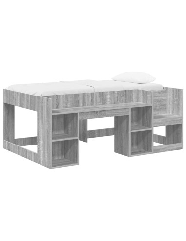 Telaio del letto con storage Sonoma grigio 80 x 160 cm