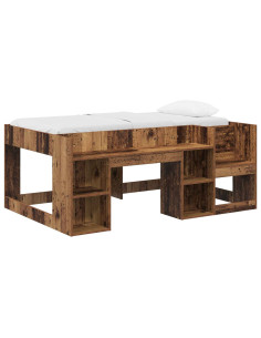 Telaio del letto con storage Legno antico 80 x 160 cm