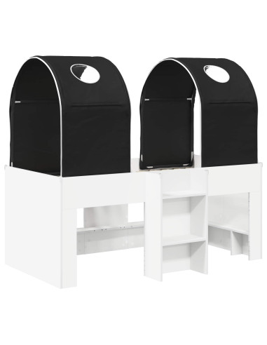 Letto con Tunnel 4 pcs Bianco e Nero Legno ingegnerizzato