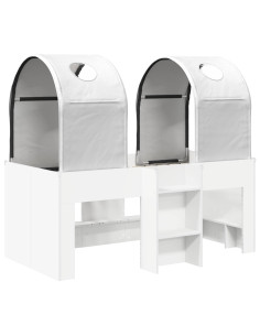 Letto con Tunnel 4 pcs Bianco Legno ingegnerizzato 2