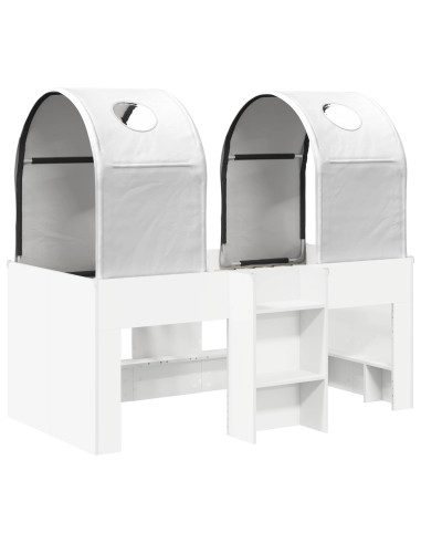 Letto con Tunnel 4 pcs Bianco Legno ingegnerizzato