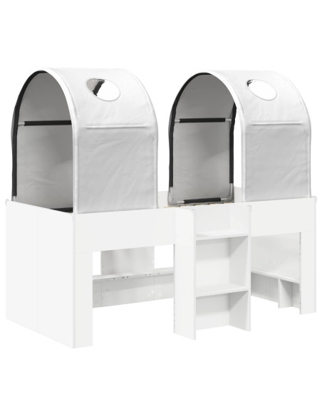 Letto con Tunnel 4 pcs Bianco Legno ingegnerizzato