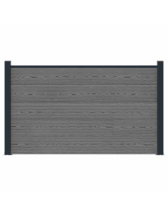 Pannello di Recinzione WPC e Alluminio Grigio 2