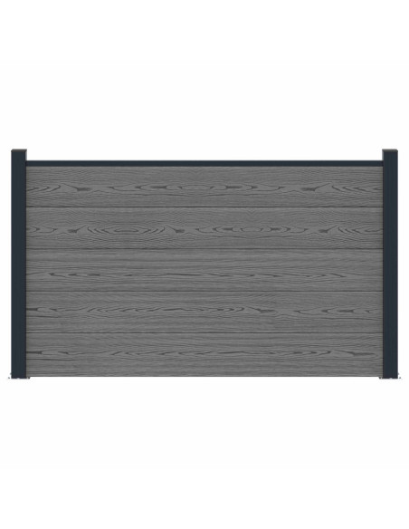 Pannello di Recinzione WPC e Alluminio Grigio