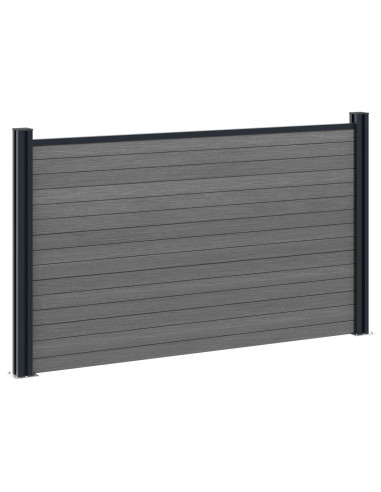 Pannello di Recinzione WPC e Alluminio Grigio