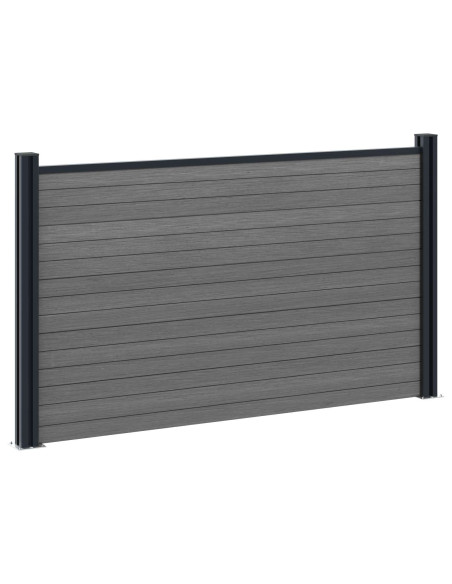 Pannello di Recinzione WPC e Alluminio Grigio