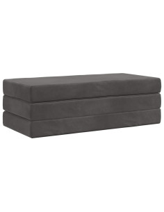 Divano Letto Pieghevole 160 x 67 x 45 cm Grigio Scuro 2