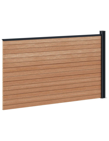 Pannello di Recinzione WPC e Alluminio Marrone