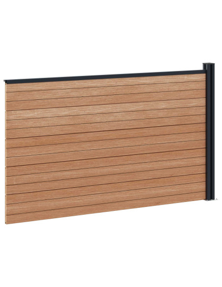 Pannello di Recinzione WPC e Alluminio Marrone